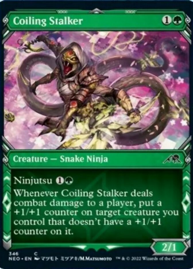 Coiling Stalker (Showcase Ninja) [Kamigawa: Neon Dynasty] | Gamers Paradise