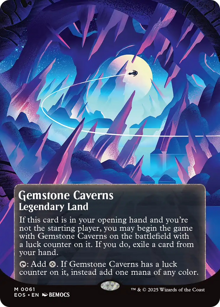 Gemstone Caverns (0061) (Borderless) [Edge of Eternities: Stellar Sights] | Gamers Paradise