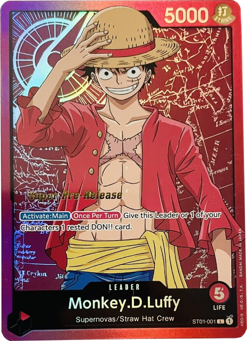 Monkey.D.Luffy (001) [Super Pre-Release Starter Deck: Straw Hat Crew] | Gamers Paradise