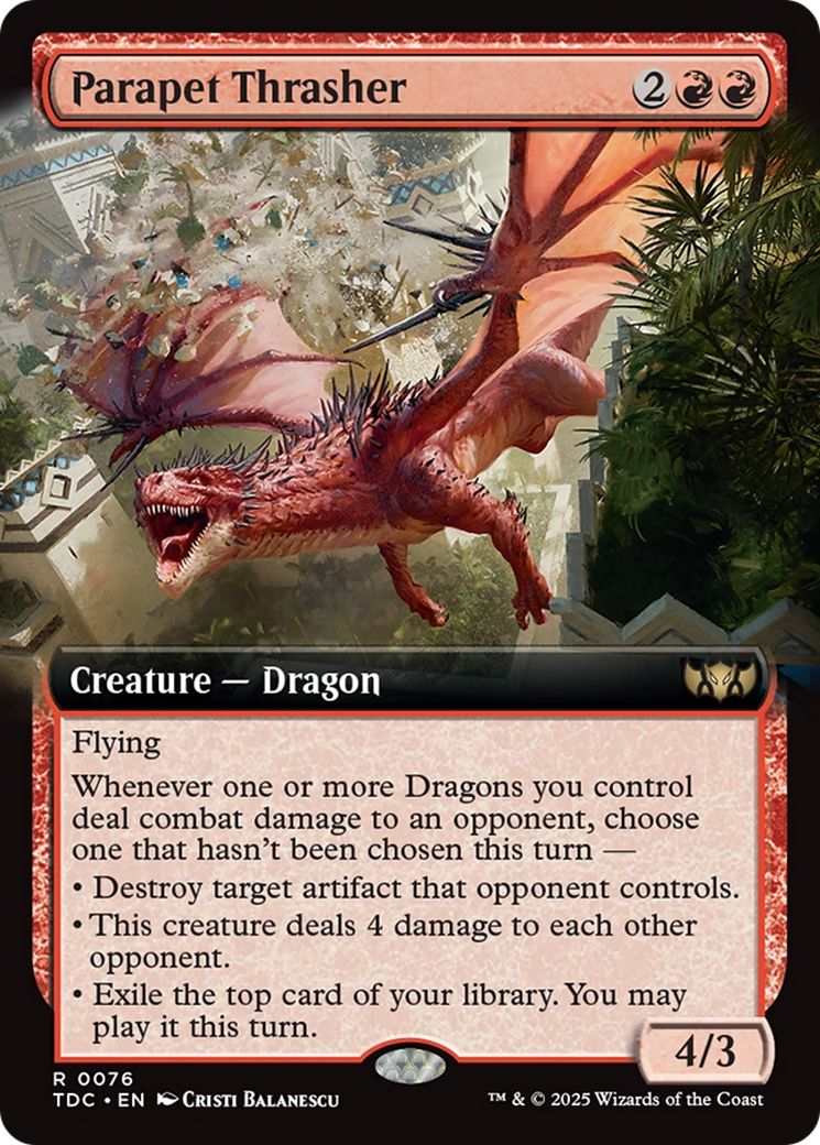Parapet Thrasher (Extended Art) [Tarkir: Dragonstorm Commander] | Gamers Paradise