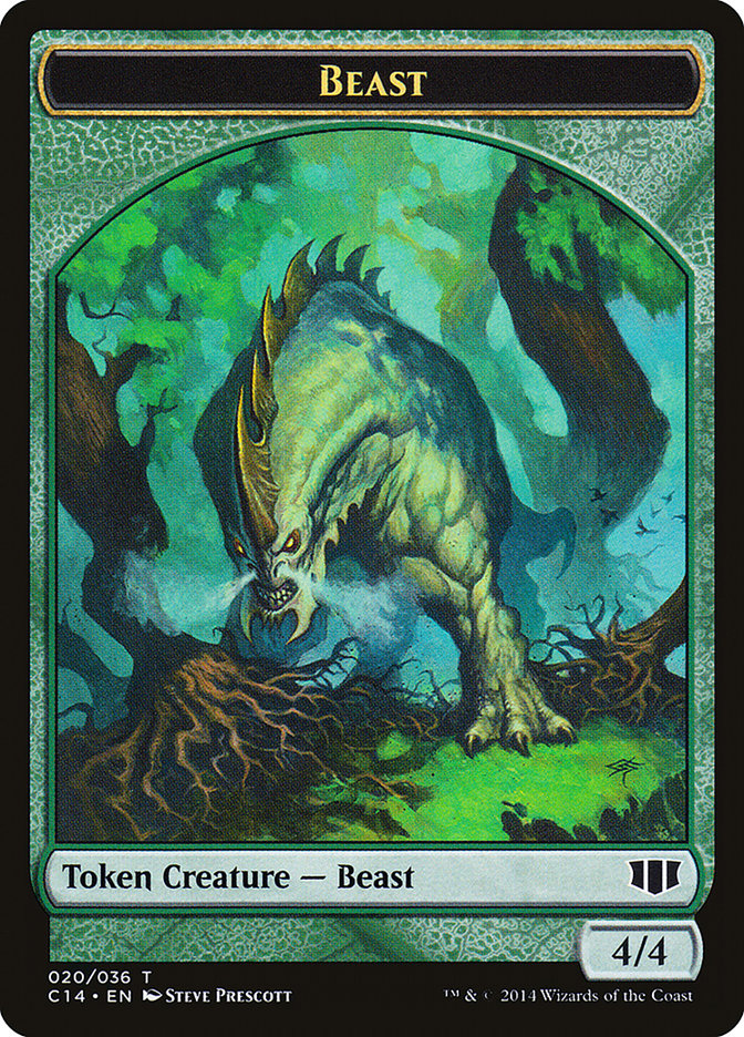 Elf Druid // Beast (020/036) Double-Sided Token [Commander 2014 Tokens] | Gamers Paradise