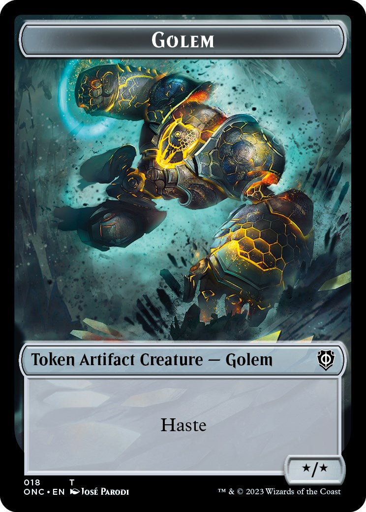 The Monarch // Golem Double-Sided Token [Phyrexia: All Will Be One Commander Tokens] | Gamers Paradise