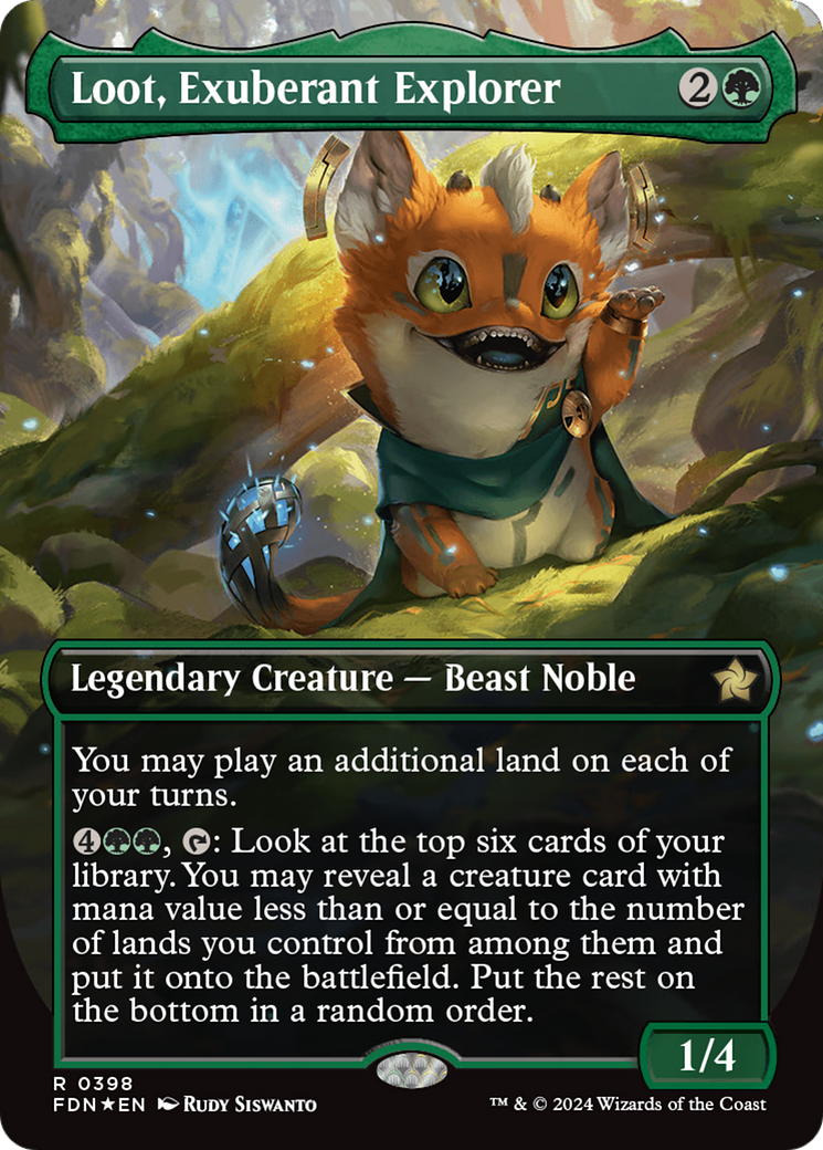 Loot, Exuberant Explorer (Borderless) (Mana Foil) [Foundations] | Gamers Paradise