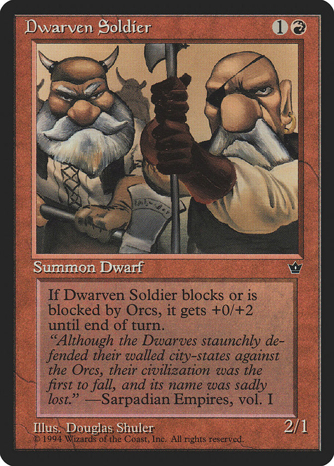 Dwarven Soldier (Douglas Shuler) [Fallen Empires] | Gamers Paradise