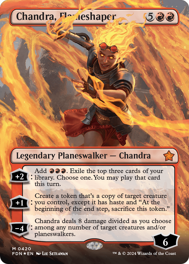 Chandra, Flameshaper (Borderless) (Mana Foil) [Foundations] | Gamers Paradise