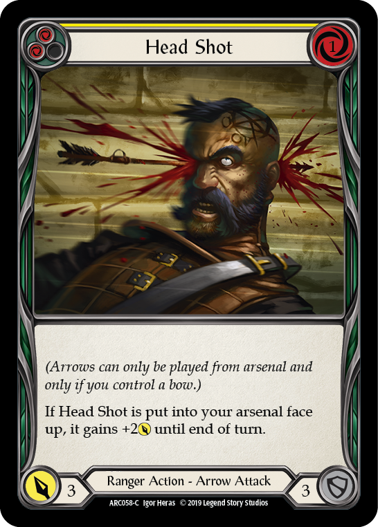 Head Shot (Yellow) [ARC058-C] (Arcane Rising)  1st Edition Rainbow Foil | Gamers Paradise