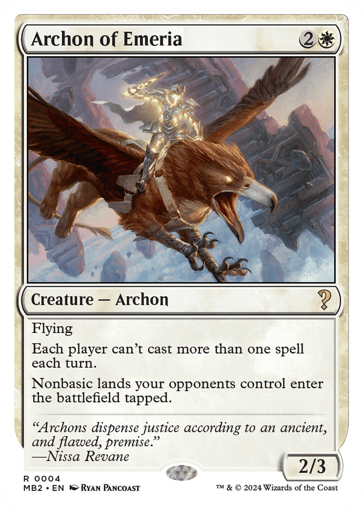 Archon of Emeria (White Border) [Mystery Booster 2] | Gamers Paradise