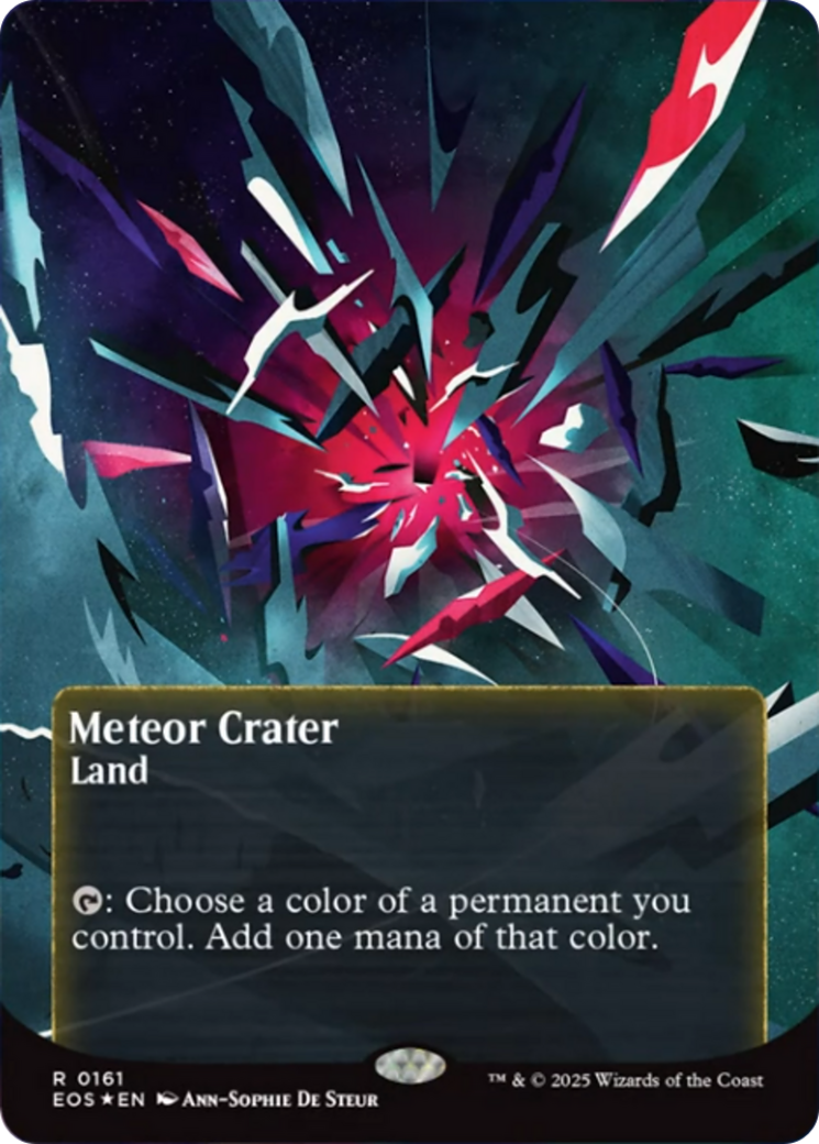 Meteor Crater (0161) (Borderless) (Galaxy Foil) [Edge of Eternities: Stellar Sights] | Gamers Paradise