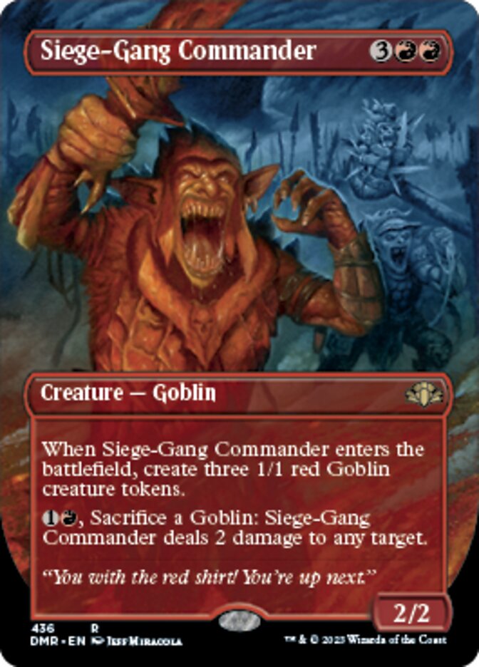 Siege-Gang Commander (Borderless Alternate Art) [Dominaria Remastered] | Gamers Paradise