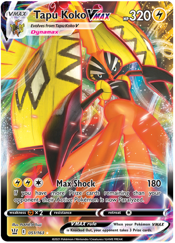 Tapu Koko VMAX (051/163) [Sword & Shield: Battle Styles] | Gamers Paradise