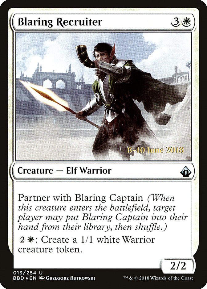 Blaring Recruiter (Prerelease) [Battlebond Prerelease Promos] | Gamers Paradise