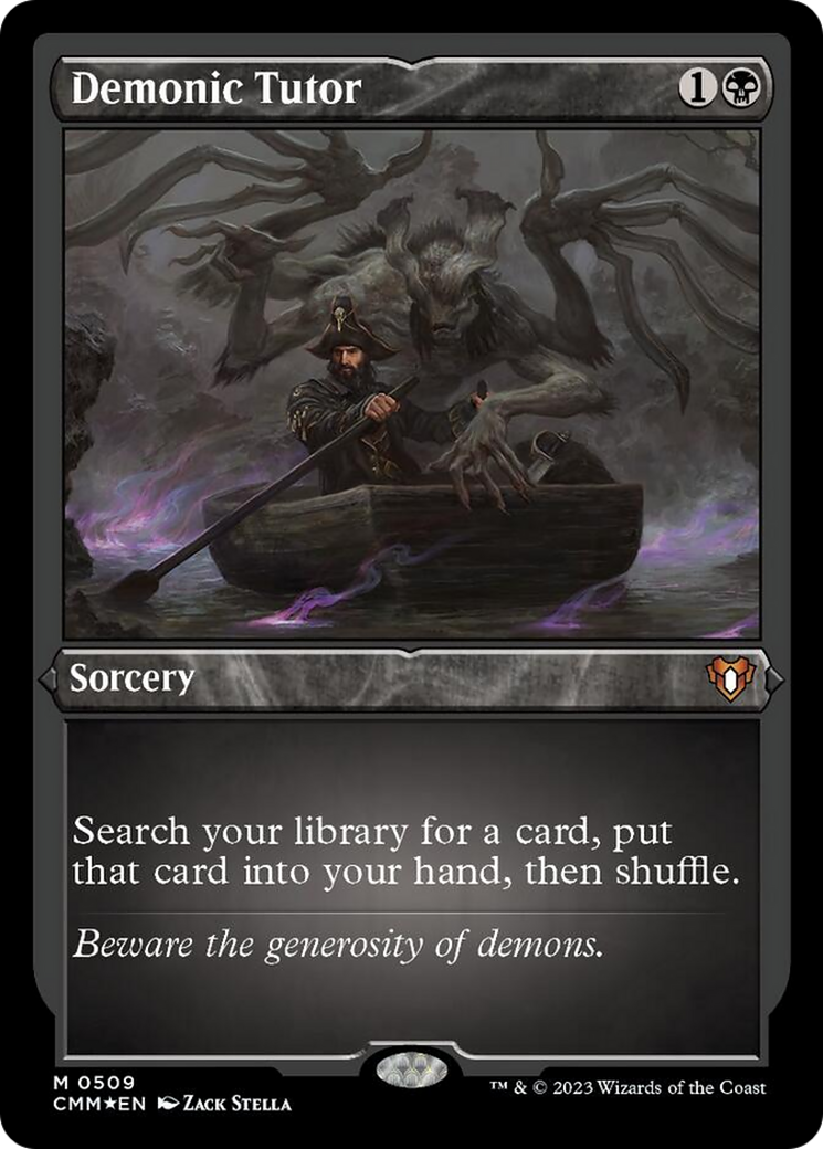 Demonic Tutor (Foil Etched) [Commander Masters] | Gamers Paradise