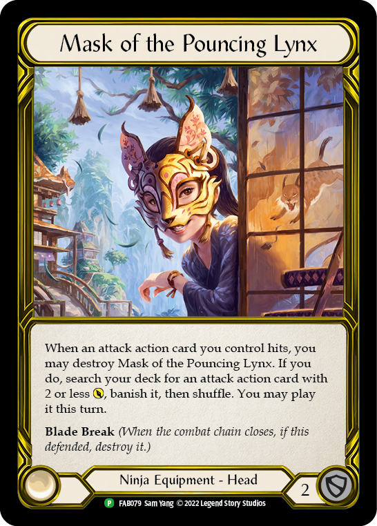 Mask of the Pouncing Lynx (Golden) [FAB079] (Promo)  Cold Foil | Gamers Paradise