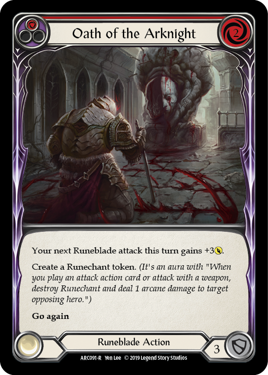 Oath of the Arknight (Red) [ARC091-R] (Arcane Rising)  1st Edition Normal | Gamers Paradise