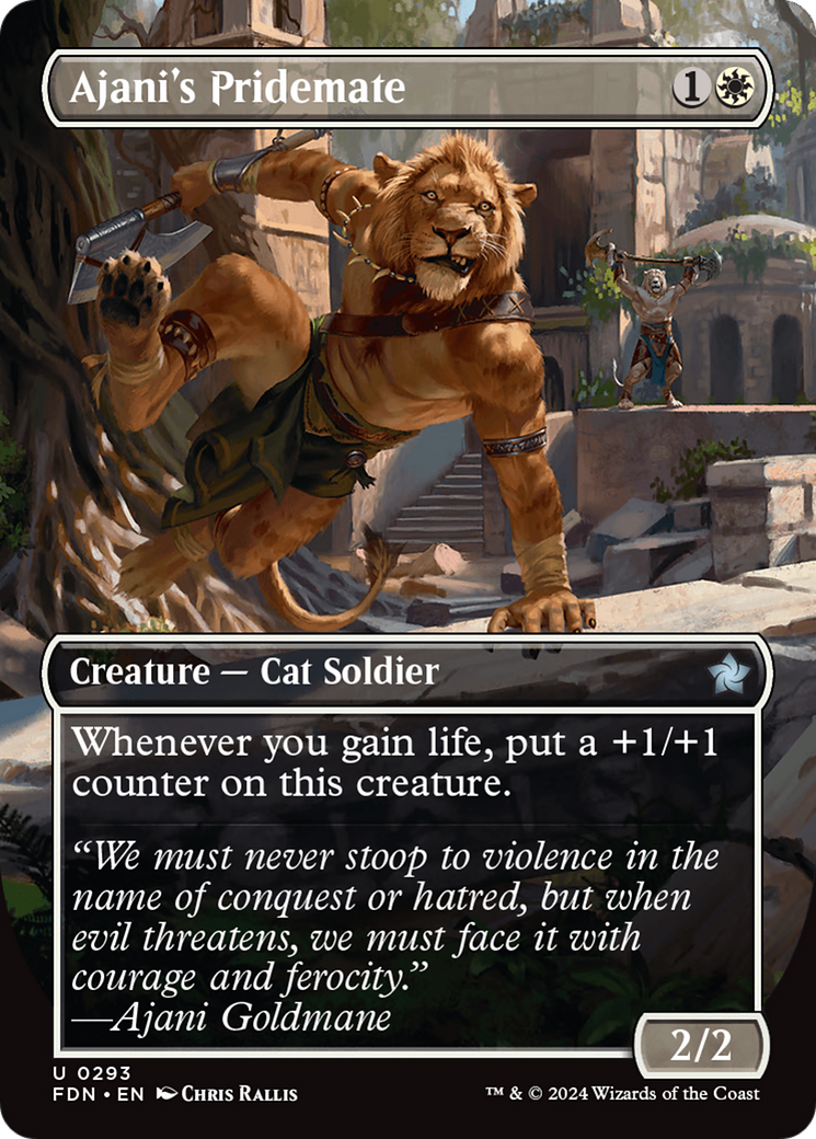 Ajani's Pridemate (Borderless) [Foundations] | Gamers Paradise