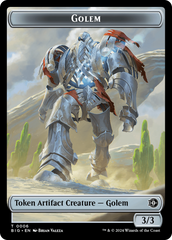 Treasure // Golem Double-Sided Token [Outlaws of Thunder Junction Tokens] | Gamers Paradise