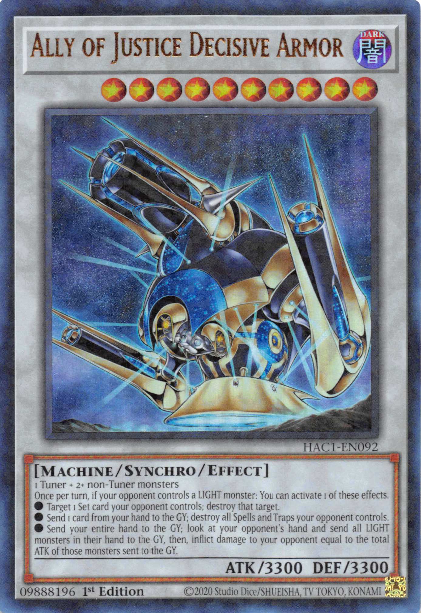 Ally of Justice Decisive Armor (Duel Terminal) [HAC1-EN092] Parallel Rare | Gamers Paradise