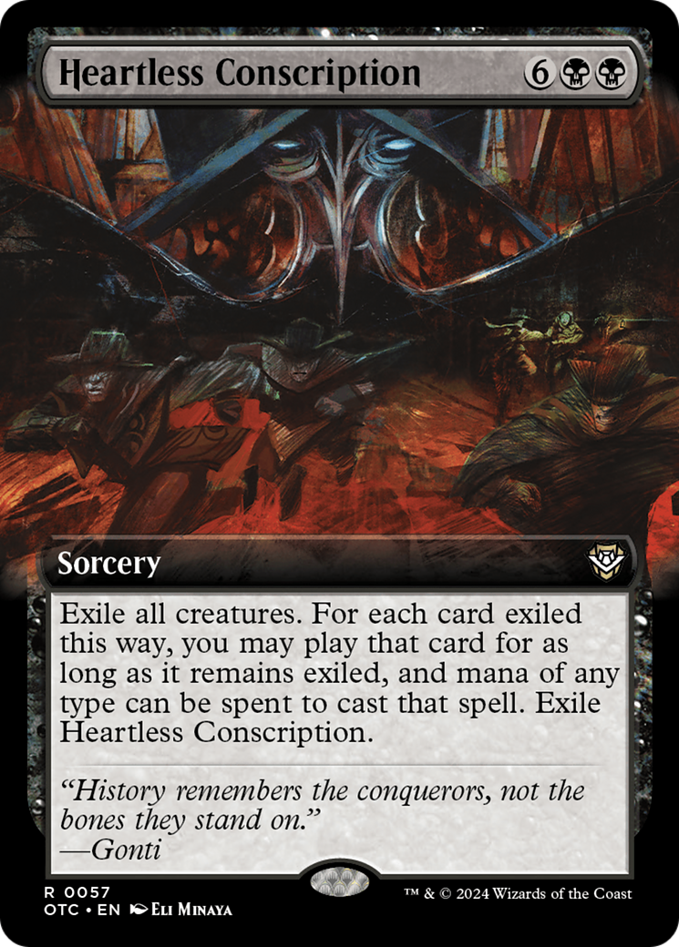 Heartless Conscription (Extended Art) [Outlaws of Thunder Junction Commander] | Gamers Paradise