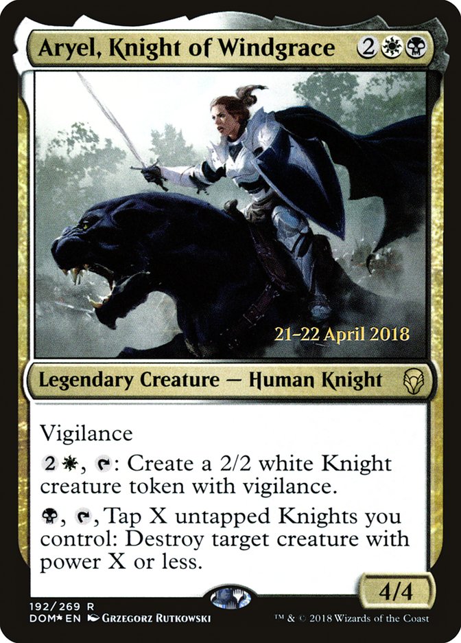 Aryel, Knight of Windgrace [Dominaria Prerelease Promos] | Gamers Paradise