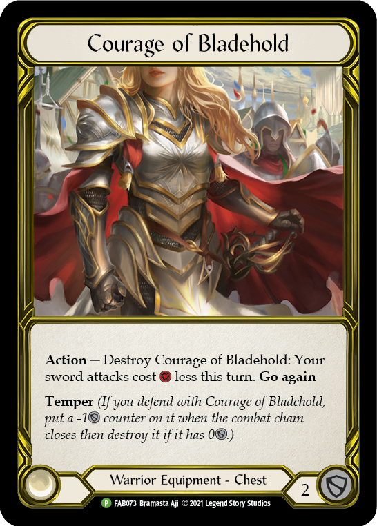 Courage of Bladehold (Golden) [FAB073] (Promo)  Cold Foil | Gamers Paradise