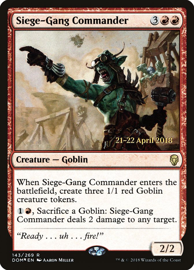 Siege-Gang Commander [Dominaria Prerelease Promos] | Gamers Paradise