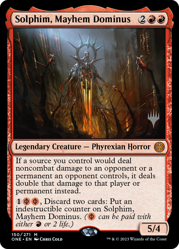 Solphim, Mayhem Dominus (Promo Pack) [Phyrexia: All Will Be One Promos] | Gamers Paradise