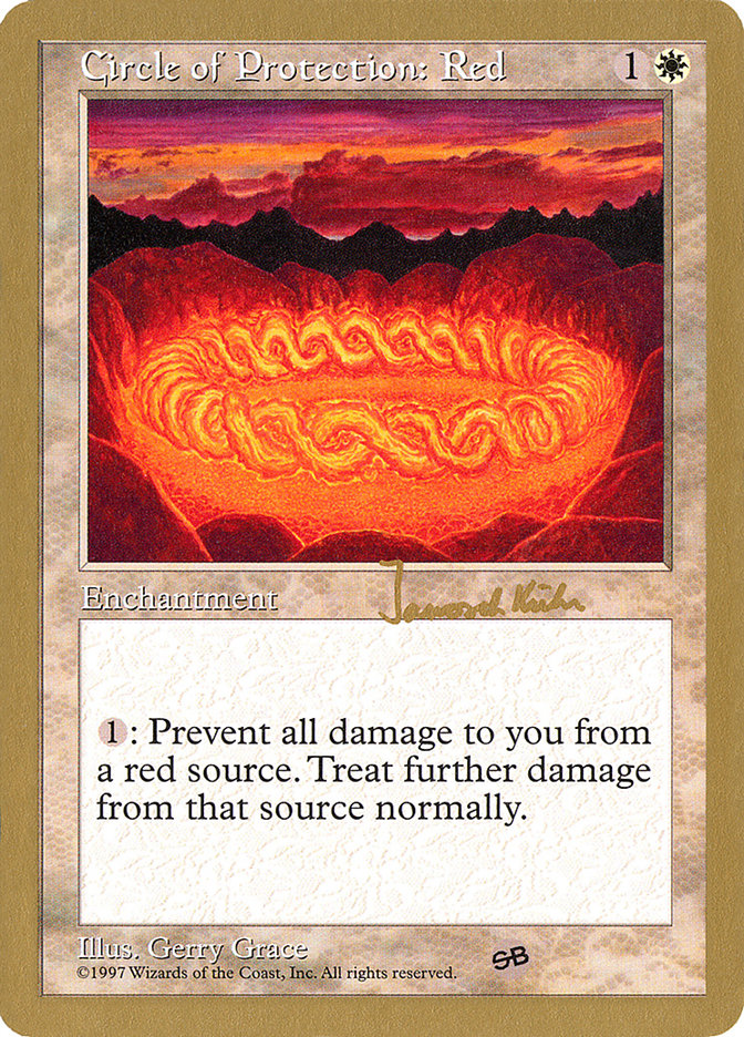 Circle of Protection: Red (Janosch Kuhn) (SB) [World Championship Decks 1997] | Gamers Paradise