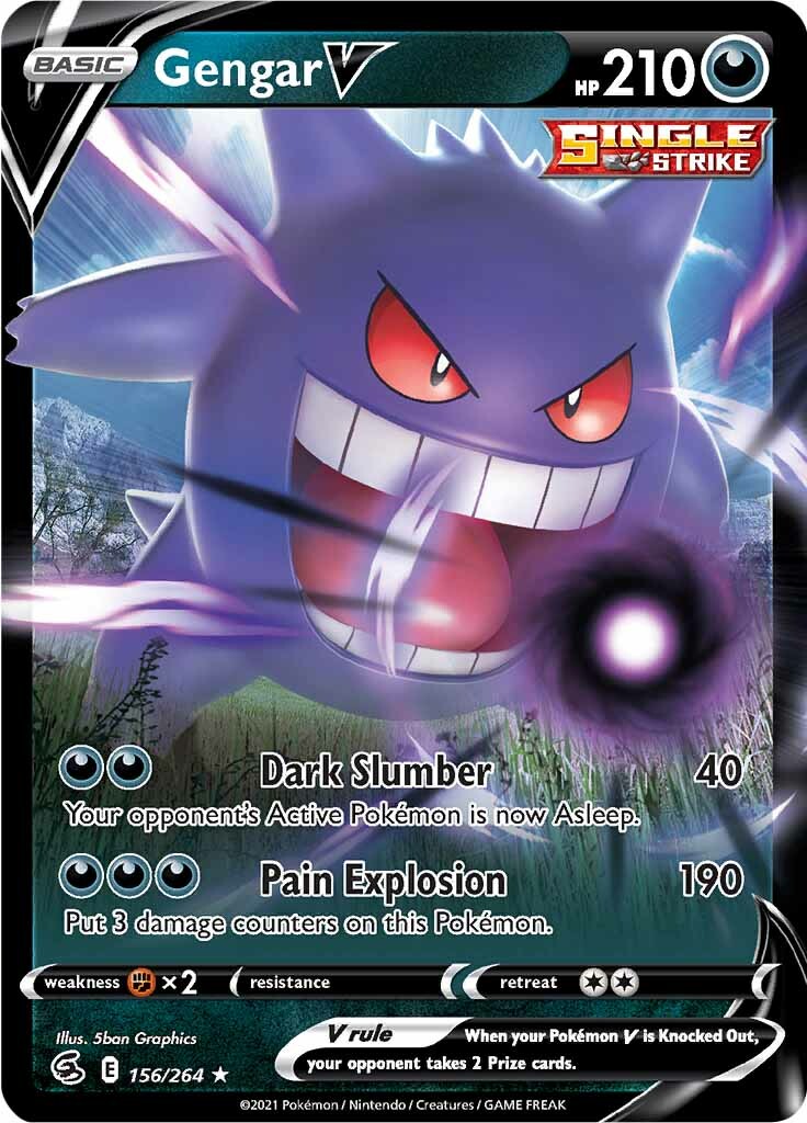 Gengar V (156/264) [Sword & Shield: Fusion Strike] | Gamers Paradise