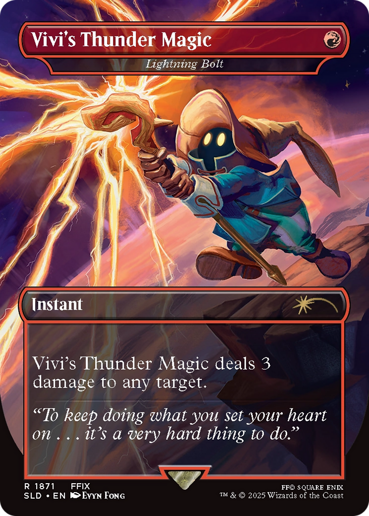 Vivi's Thunder Magic - Lightning Bolt (Rainbow Foil) [Secret Lair Drop Series] | Gamers Paradise