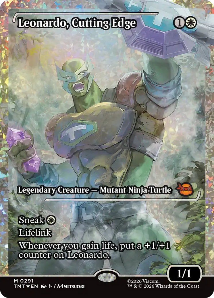 Leonardo, Cutting Edge (Showcase) (Fracture Foil) [Teenage Mutant Ninja Turtles] | Gamers Paradise