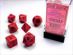 CHESSEX Opaque 7-Die Set Red/Black | Gamers Paradise