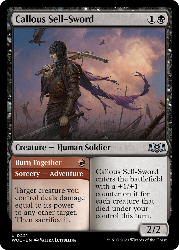 Callous Sell-Sword // Burn Together [Wilds of Eldraine] | Gamers Paradise