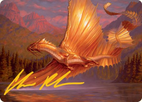 Adult Gold Dragon Art Card (Gold-Stamped Signature) [Dungeons & Dragons: Adventures in the Forgotten Realms Art Series] | Gamers Paradise