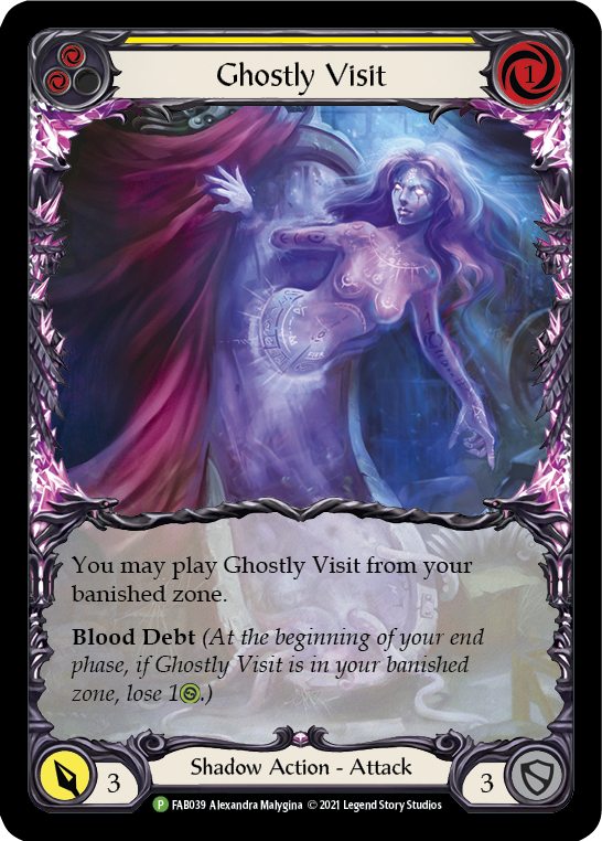 Ghostly Visit (Yellow) [FAB039] (Promo)  Rainbow Foil | Gamers Paradise