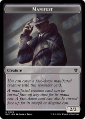Saproling // Manifest Double-Sided Token [Murders at Karlov Manor Commander Tokens] | Gamers Paradise