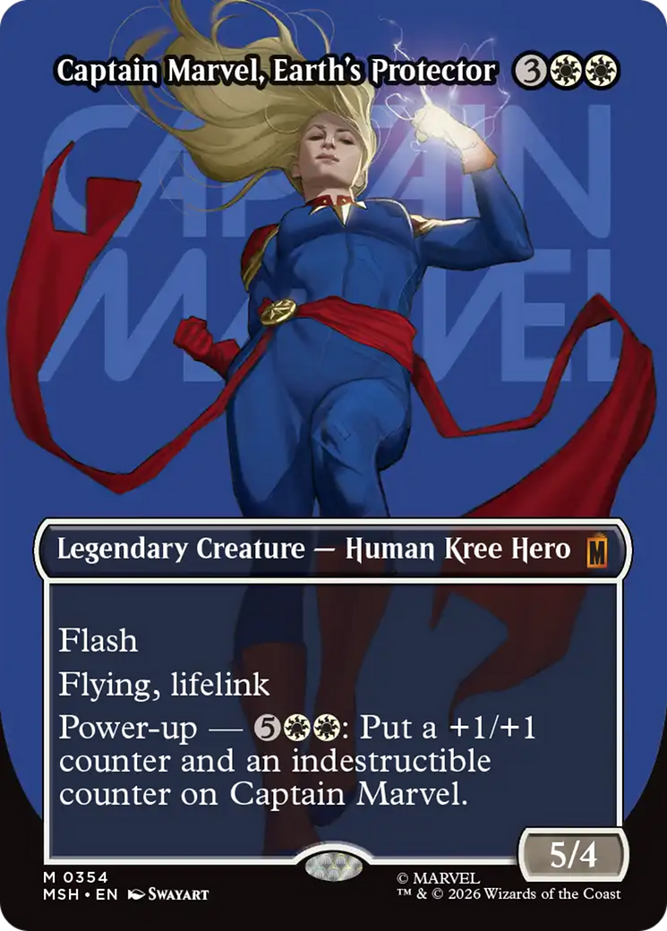 Captain Marvel, Earth's Protector (Borderless) (0354) [Marvel Super Heroes] | Gamers Paradise