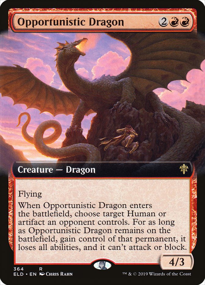 Opportunistic Dragon (Extended Art) [Throne of Eldraine] | Gamers Paradise
