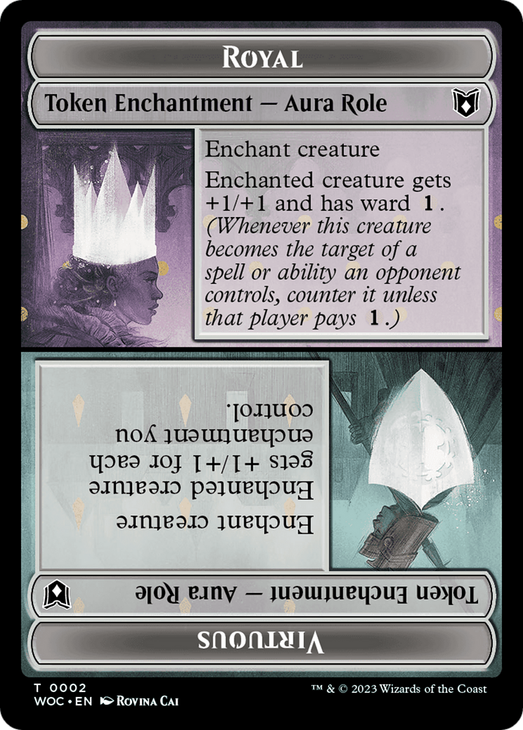 Copy // Royal Role / Virtuous Role Double-Sided Token [Wilds of Eldraine Commander Tokens] | Gamers Paradise
