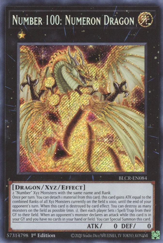 Number 100: Numeron Dragon [BLCR-EN084] Secret Rare | Gamers Paradise