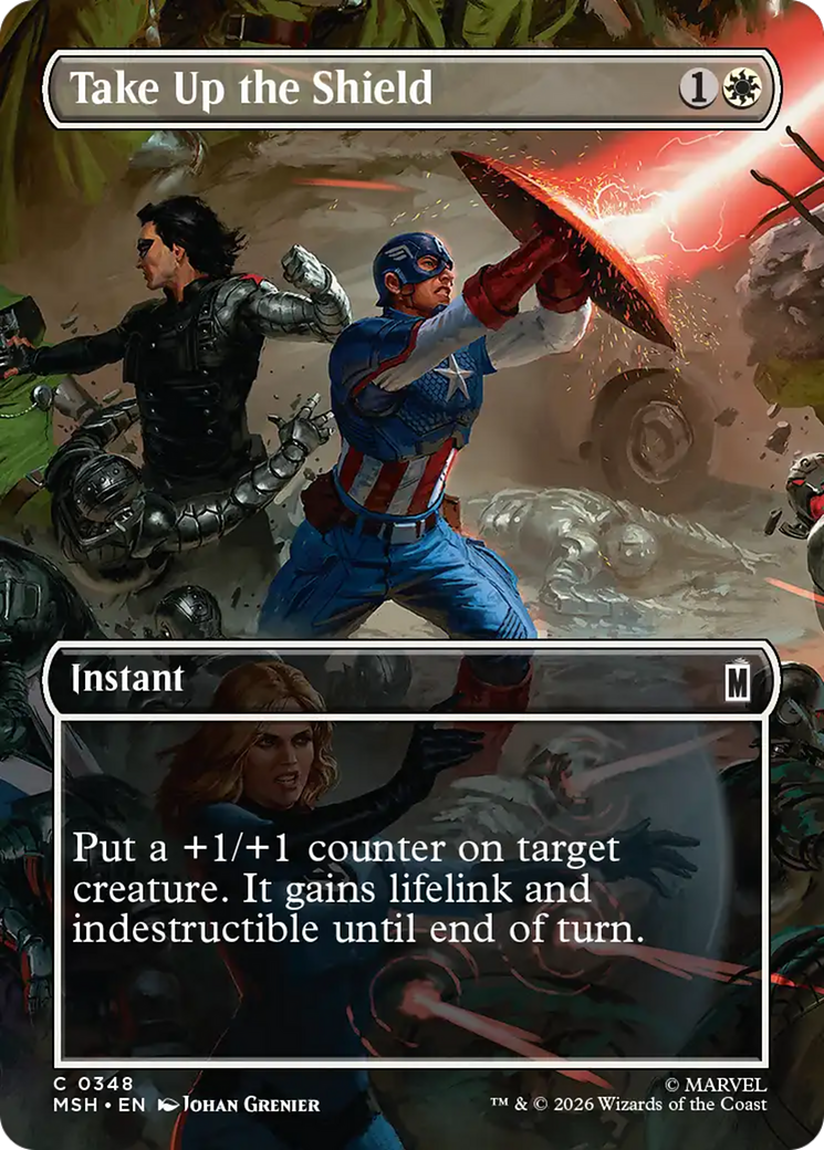 Take Up the Shield (Borderless) [Marvel Super Heroes] | Gamers Paradise