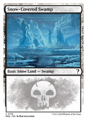 Snow-Covered Swamp (White Border) [Mystery Booster 2] | Gamers Paradise