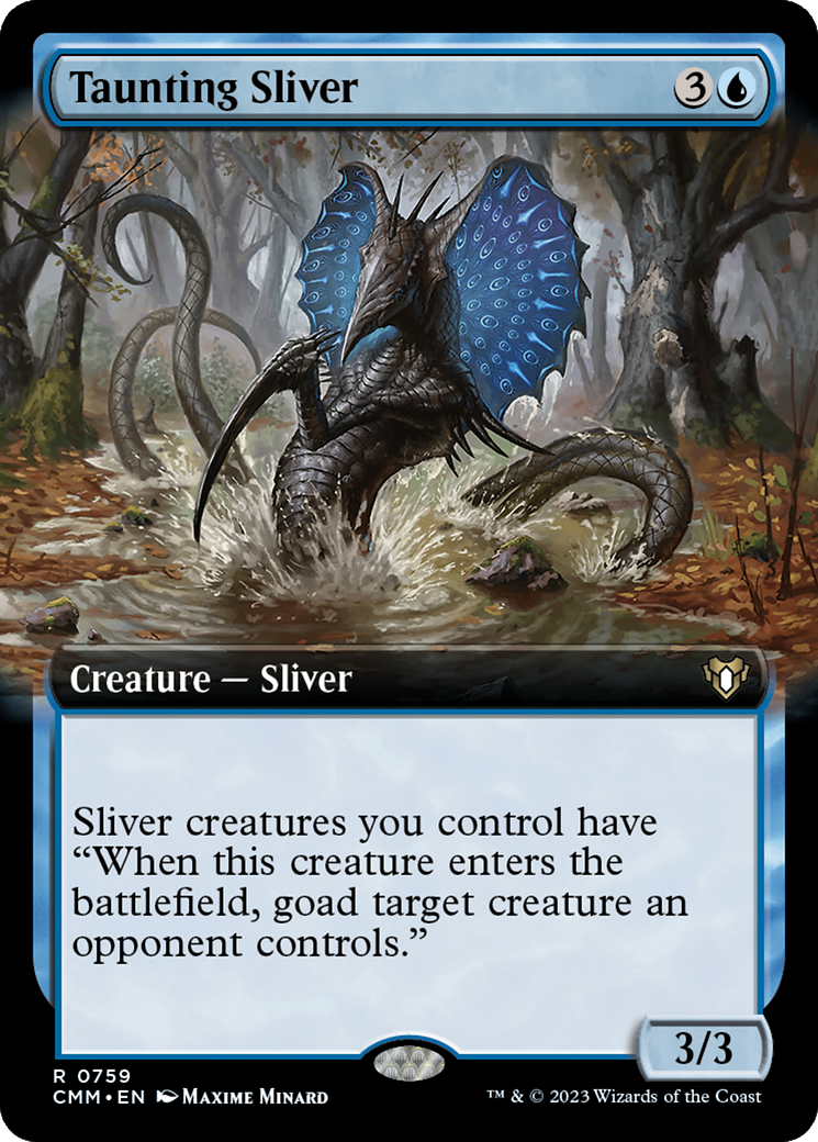 Taunting Sliver (Extended Art) [Commander Masters] | Gamers Paradise