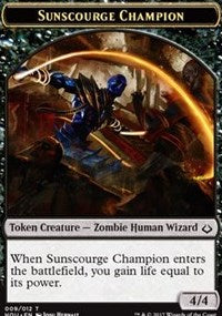 Sunscourge Champion // Zombie Double-Sided Token [Hour of Devastation Tokens] | Gamers Paradise