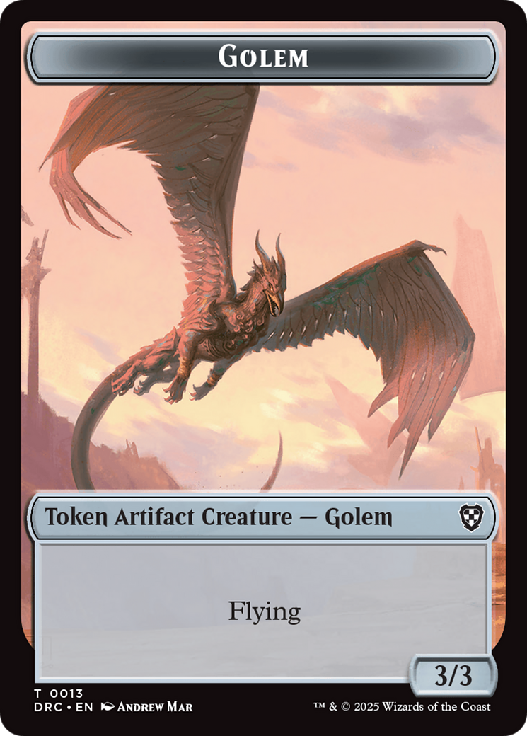 Construct // Golem (0013) Double-Sided Token [Aetherdrift Commander Tokens] | Gamers Paradise