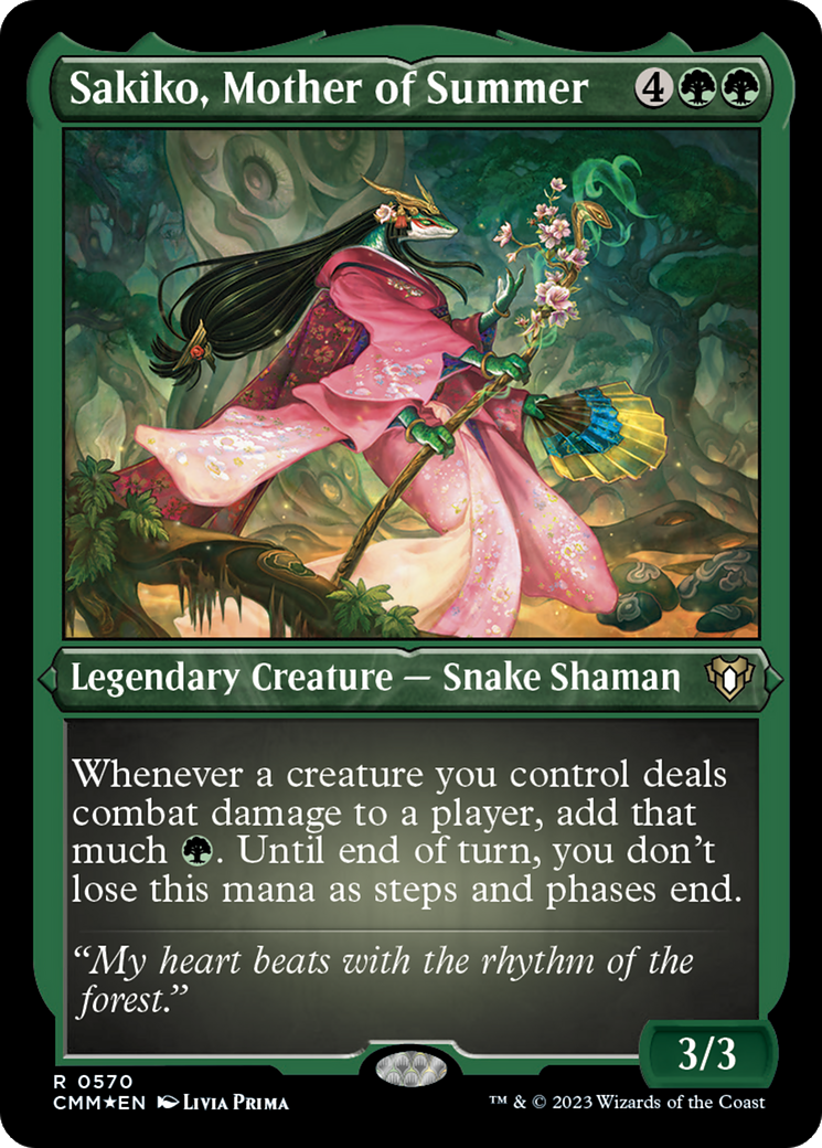 Sakiko, Mother of Summer (Foil Etched) [Commander Masters] | Gamers Paradise