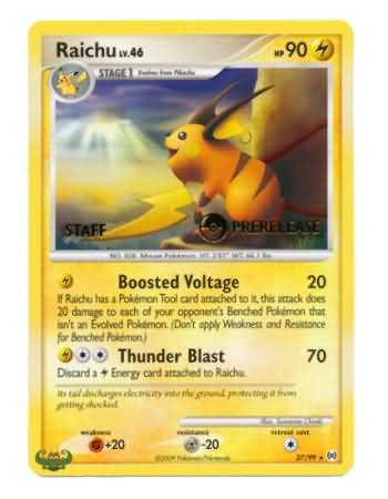 Raichu (27/99) (Staff Prerelease Promo) [Nintendo: Black Star Promos] | Gamers Paradise