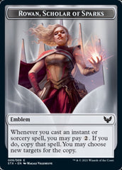 Fractal // Rowan, Scholar of Sparks Emblem Double-Sided Token [Strixhaven: School of Mages Tokens] | Gamers Paradise