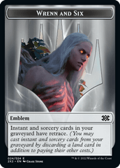 Wrenn and Six Emblem // Monk Double-Sided Token [Double Masters 2022 Tokens] | Gamers Paradise