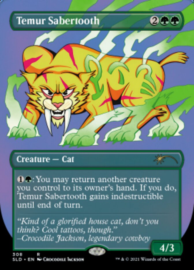 Temur Sabertooth (Borderless) (Foil Etched) [Secret Lair Drop Series] | Gamers Paradise