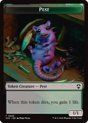 Saproling // Pest (0023) Double-Sided Token [Secrets of Strixhaven Commander Tokens] | Gamers Paradise